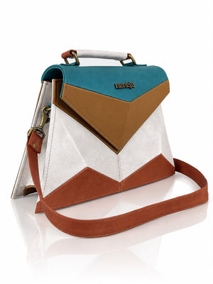 Cartera manos libres Manila Bag, color turquesa y hielo