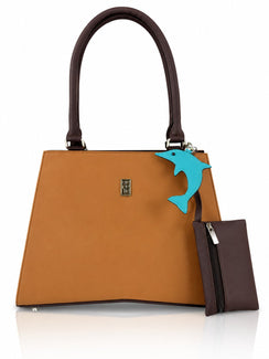 Cartera de mano Italia color camel de Hereje, colección Siete Colores