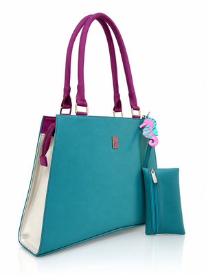 Cartera de mano Italia color turquesa de Hereje, colección Siete Colores