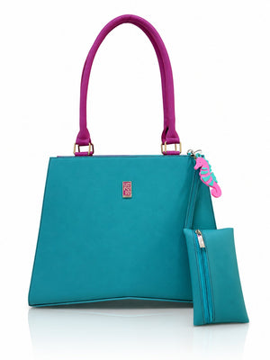 Cartera de mano Italia color turquesa de Hereje, colección Siete Colores