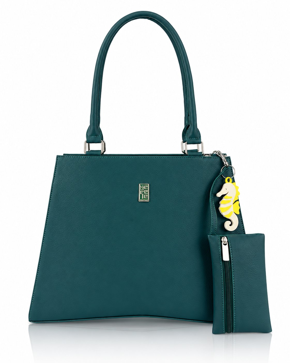 Cartera de mano Italia color verde de Hereje, colección Siete Colores
