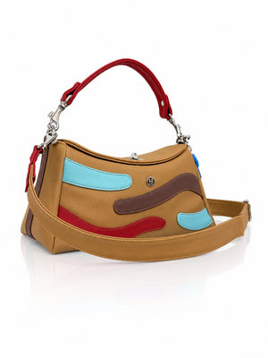 Cartera manos libres Japón color camel de Hereje, colección Siete Colores