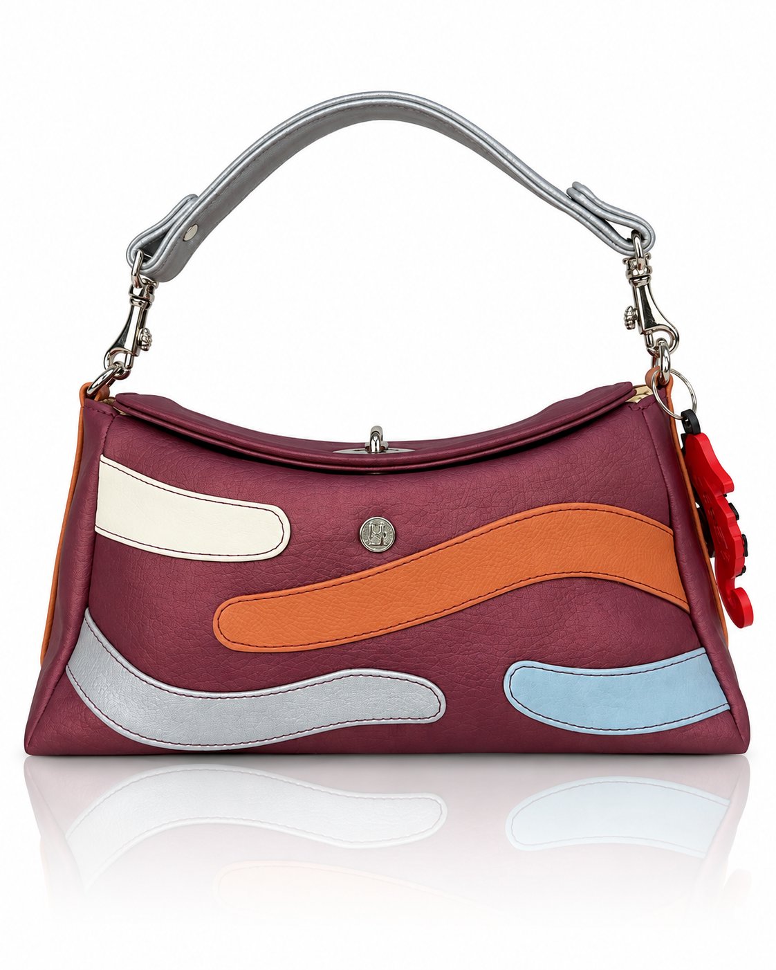 Cartera manos libres Japón color vinotinto de Hereje, colección Siete Colores